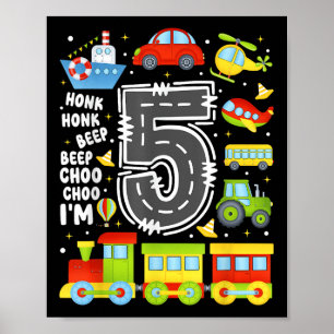5-åriga pojkar flickor barn 5-års födelsedag trans poster