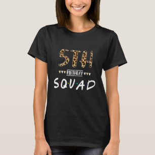 5 ÅRS Åldersleopard Blommigt 5 Födelsedag Sq T Shirt