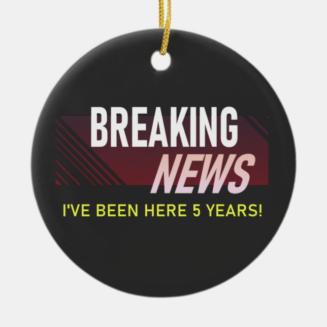 5 års arbetsårsdag 5:e anställningsutvärdering julgransprydnad keramik (Framsidan)