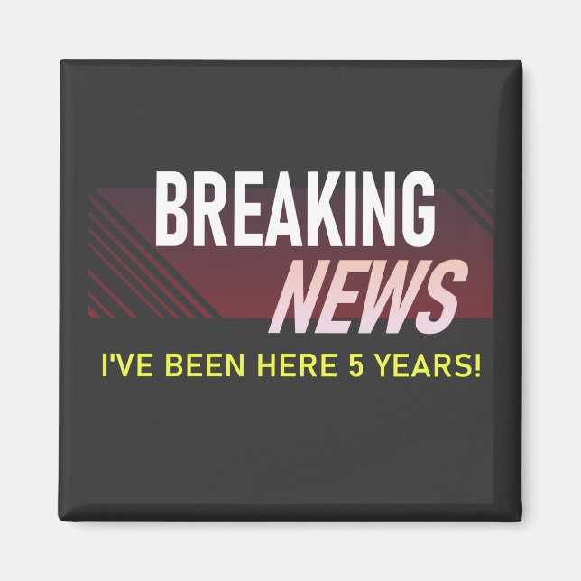 5 års arbetsårsdag 5:e anställningsutvärdering magnet (Framsidan)