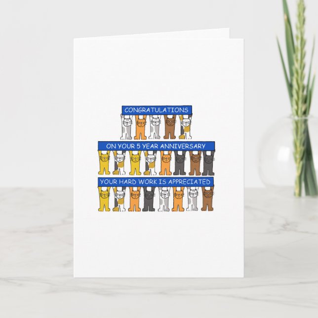 5 års arbetsårsdag - Grattisar Kort (Framsida)