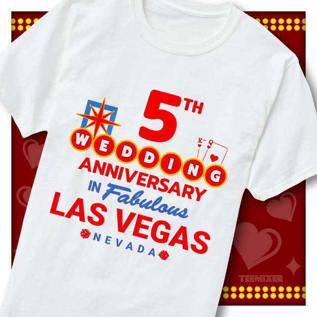 5-års bröllopsdag Fantastiskt par i Las Vegas T Shirt (Skapare uppladdad)