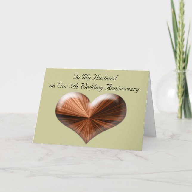 5-års bröllopsdagskort till min make kort (Framsida)