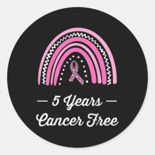 5 års bröstcancerfri överlevnad runt klistermärke