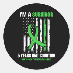 5 års cancerfri non- Hodgkins lymfom Survivor Runt Klistermärke