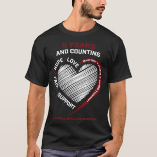 5 års cancerfria överlevnadsgåvor Många Myeloma T Shirt