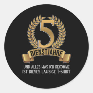 5 års firma för anställda runt klistermärke