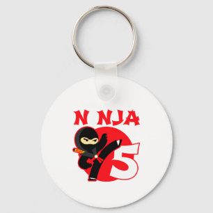 5-års födelsedag 5 år gammal barnkalas liten ninja nyckelring