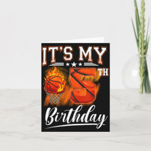 5-års födelsedag basket tema 5 år gammal födelseda kort