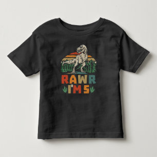 5-års födelsedag Dinosaurie T Rex Rawr Jag är 5 Fö Shirt
