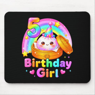 5-års födelsedag flicka dumpling kawaii pastell an musmatta