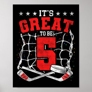 5-års födelsedag för hockeyälskare Det är jättebra Poster