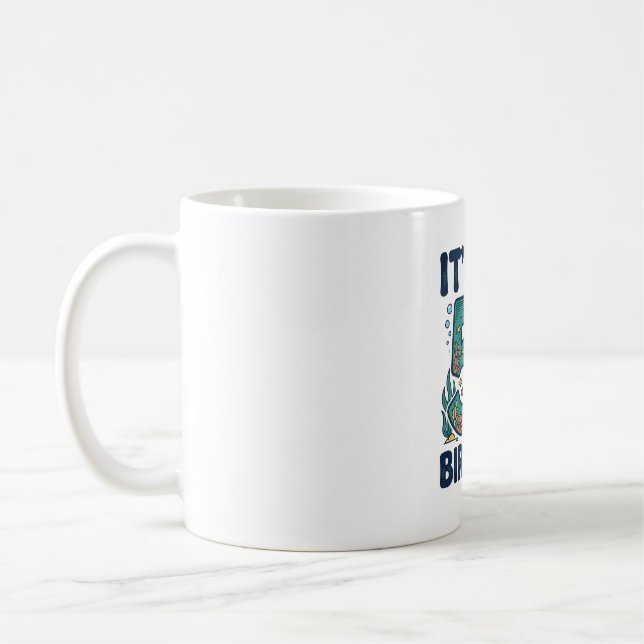 5-års födelsedag Havssköldpadda Undervattens Vekto Kaffemugg (Vänster)