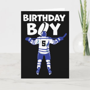 5-års födelsedag ishockey pojke 5 år gammal hockey kort