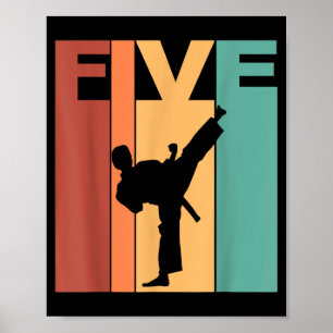 5-års födelsedag Karate Taekwondo tema 5 år gammal Poster