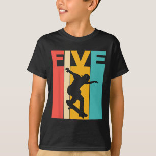5-års födelsedag Skateboard 5-årig Skater Party T Shirt