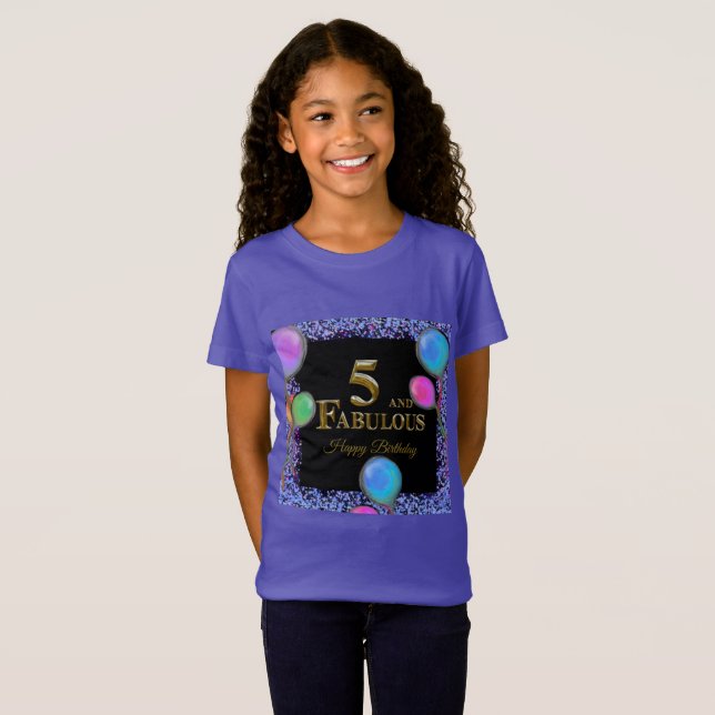 5-års födelsedag  t shirt (Hel framsida)