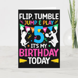 5-års födelsedags Cheerleading Flicka Fem År Gamma Kort