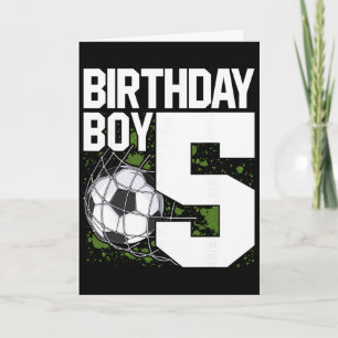 5-års födelsedags pojke fotbollsfan 5 år gammal kort