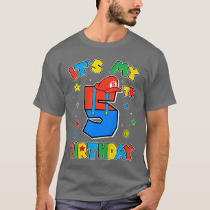 5-års födelsedags pojke Super Gamer Gamingheme föd T Shirt