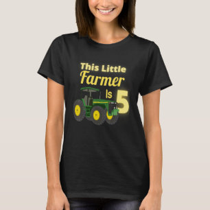 5 års Födelsedagsfest av Grönt Farm Tractor Farm T Shirt