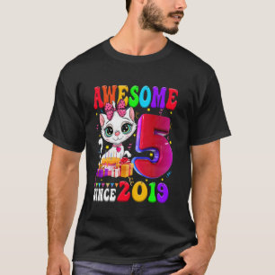 5-års födelsedagsfest Söt katt 5 år gammal Superb T Shirt