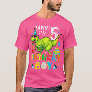 5 års födelsedagspresent - 5:e t Rex Dinosaur Birt Shirt