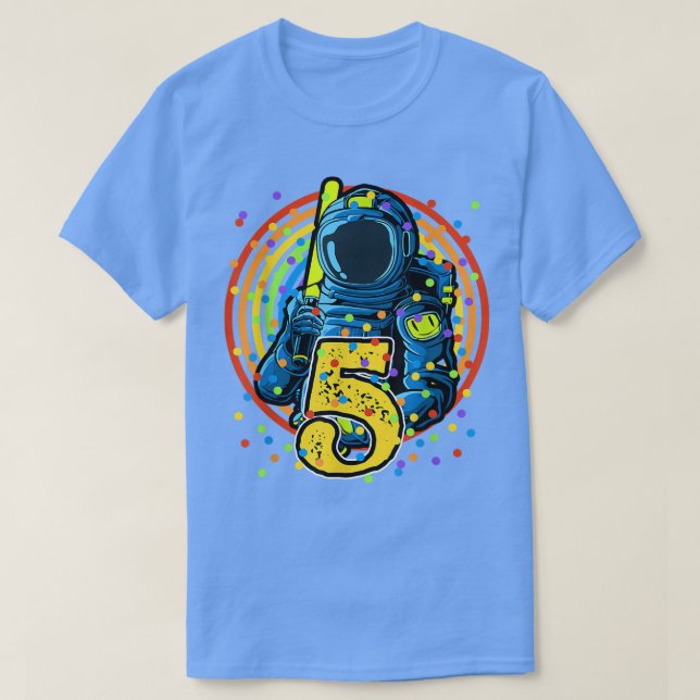 5 års gamla födelsedagsgåvor Astronaut 5:e födelse T Shirt (Design framsida)