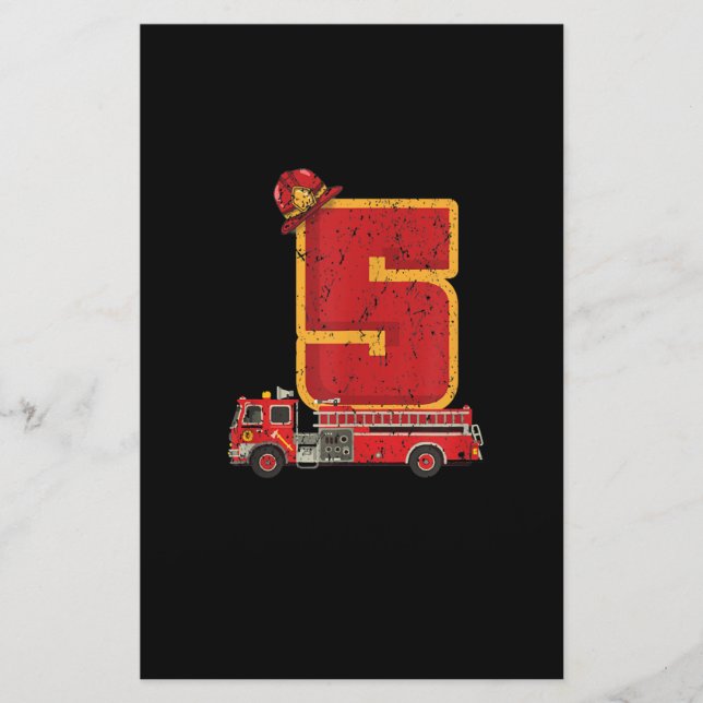 5 års gamla födelsedagsgåvor Brandstridare Brevpapper (Framsida)