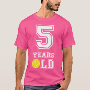 5 års Gamla tennis Birthday Boys 5:e födelsedagen T Shirt