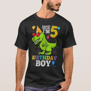 5 års gammal 5:e födelsedag Rex Dinosaur Småbarn K T Shirt