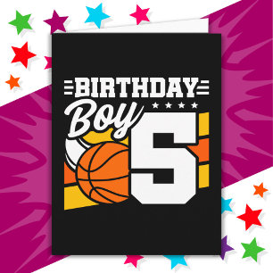 5 års gammal basketboll Party, tema 5:e födelsedag Kort