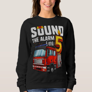 5 års gammal brandbil Birthday Boy Firefighter T Shirt