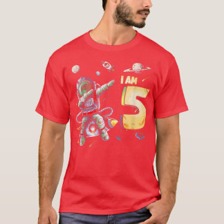 5 års gammal födelsedagspojke Astronaut Rymdforskn T Shirt