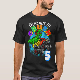 5 års gammal födelsedagstjocklek Dinosaur Trex 5:e T Shirt