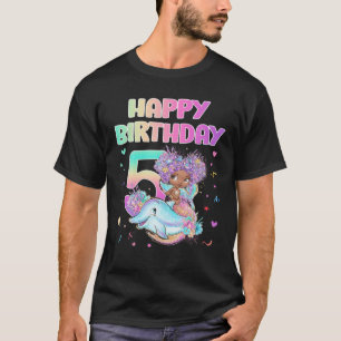 5 års gammal födelsedagstjuv Sjöjungfru 5th Birthd T Shirt