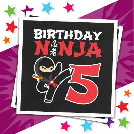 5 års gammal Karate Ninja Party Kids 5:e födelseda Pappersservett
