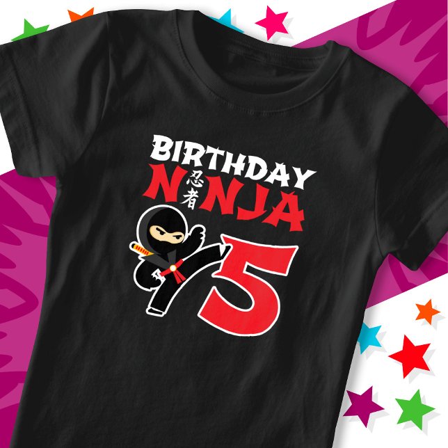 5 års gammal Karate Ninja Party Kids 5:e födelseda T Shirt (Skapare uppladdad)