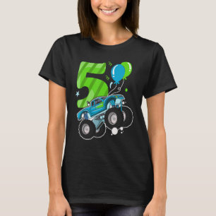 5 års gammal Kid Monster Lastbil Födelsedagsfest T Shirt