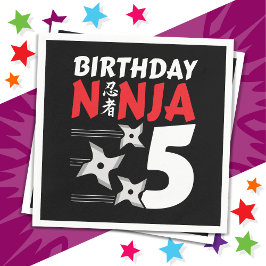 5 års gammal Ninja Party Stars Kids 5:e födelsedag Pappersservett
