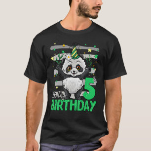 5 års gammal Panda 5:e födelsedagseftermiddagshuse T Shirt