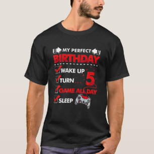 5 års gammal spelare Min 5:e Perfekten Birthday Ga T Shirt