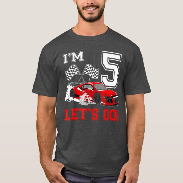 5 års gammal Tävling 5:e födelsedag RaceRacing Boy T Shirt (Framsida)