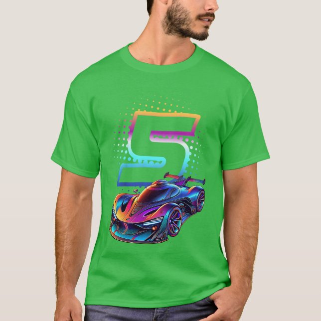 5 års gammal Tävling 5:e födelsedagsdagen Futurist T Shirt (Framsida)