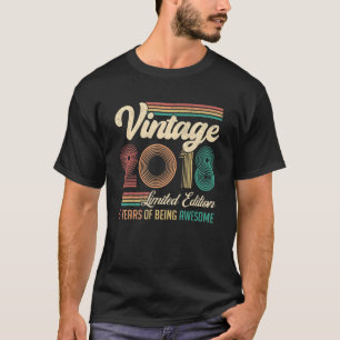 5 års gammal Vintage 2018 femte födelsedagen T Shirt