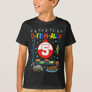 5 års gammalt fiske 5:e födelsedag Bday Party Dec T Shirt
