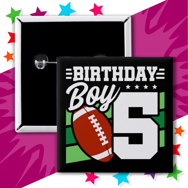5 års gammalt fotboll Party, tema 5:e födelsedagsp Knapp (Skapare uppladdad)