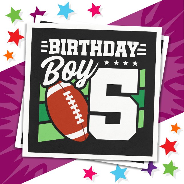 5 års gammalt fotboll Party, tema 5:e födelsedagsp Pappersservett (Skapare uppladdad)