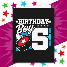 5 års gammalt Hockey Party-tema 5:e födelsedagstjo Kort