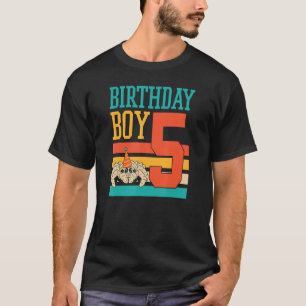 5 års Gold Cute Jumping Spider Birthday Boy Party T Shirt